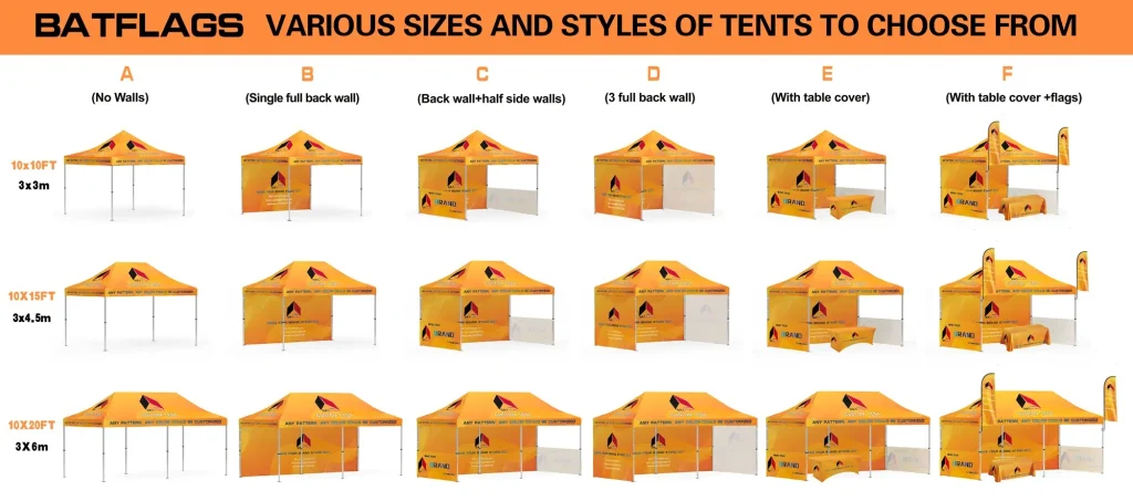 Different Size Tents Assembly Render