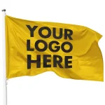 Custom printed flag with logo for outdoor advertising and brand promotion