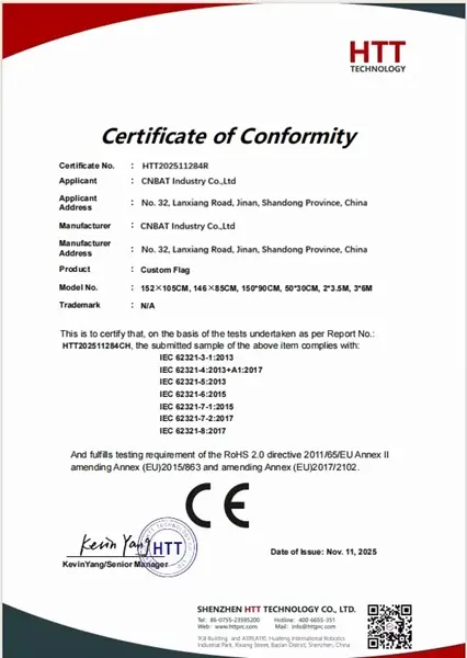 BatFlags™ CE compliance document