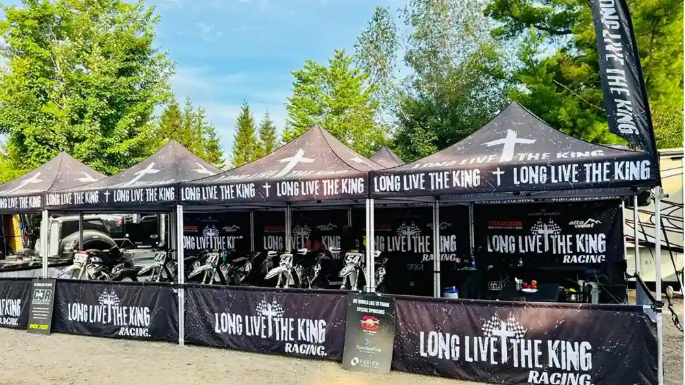 Eight custom canopy tents supplied for a Canadian racing team
